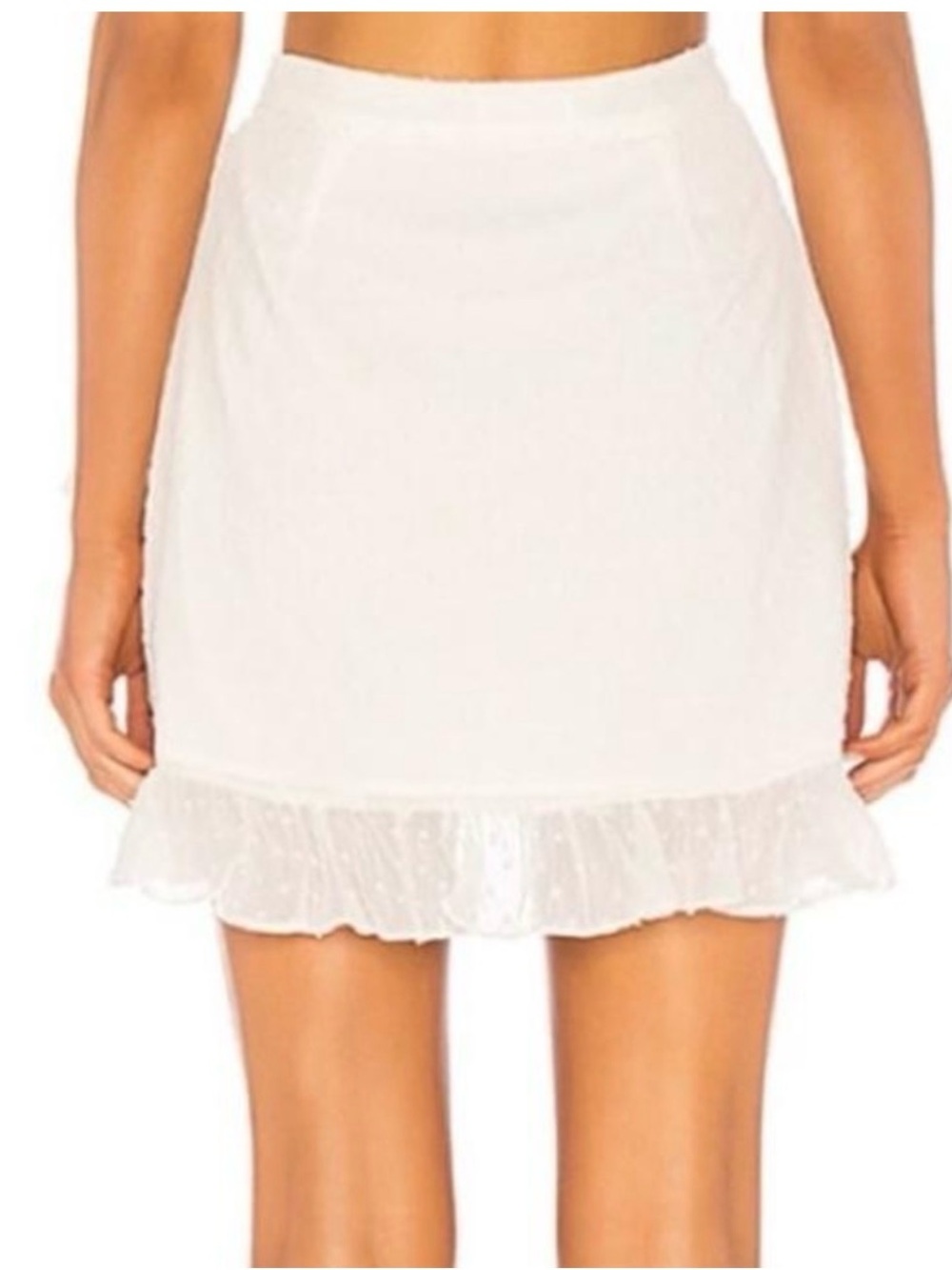 superdown White Ruffle Wrap Mini Skirt - Picture 2 of 5